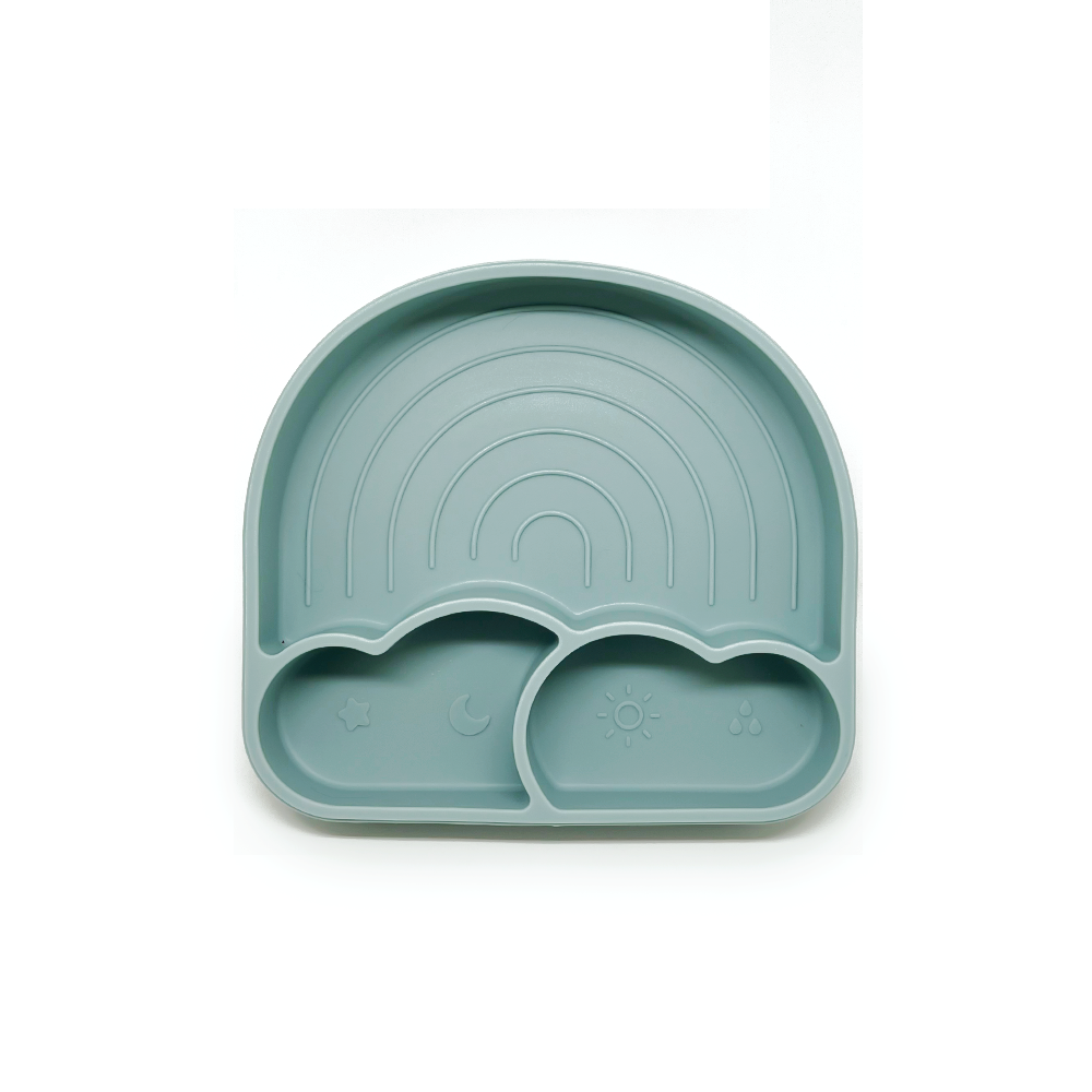 Plato en Forma de Arcoiris de Silicon con 3 Divisiones | Olive