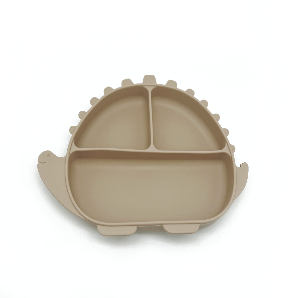 Plato en Forma de Dinosaurio de Silicon con 3 Divisiones | Rose