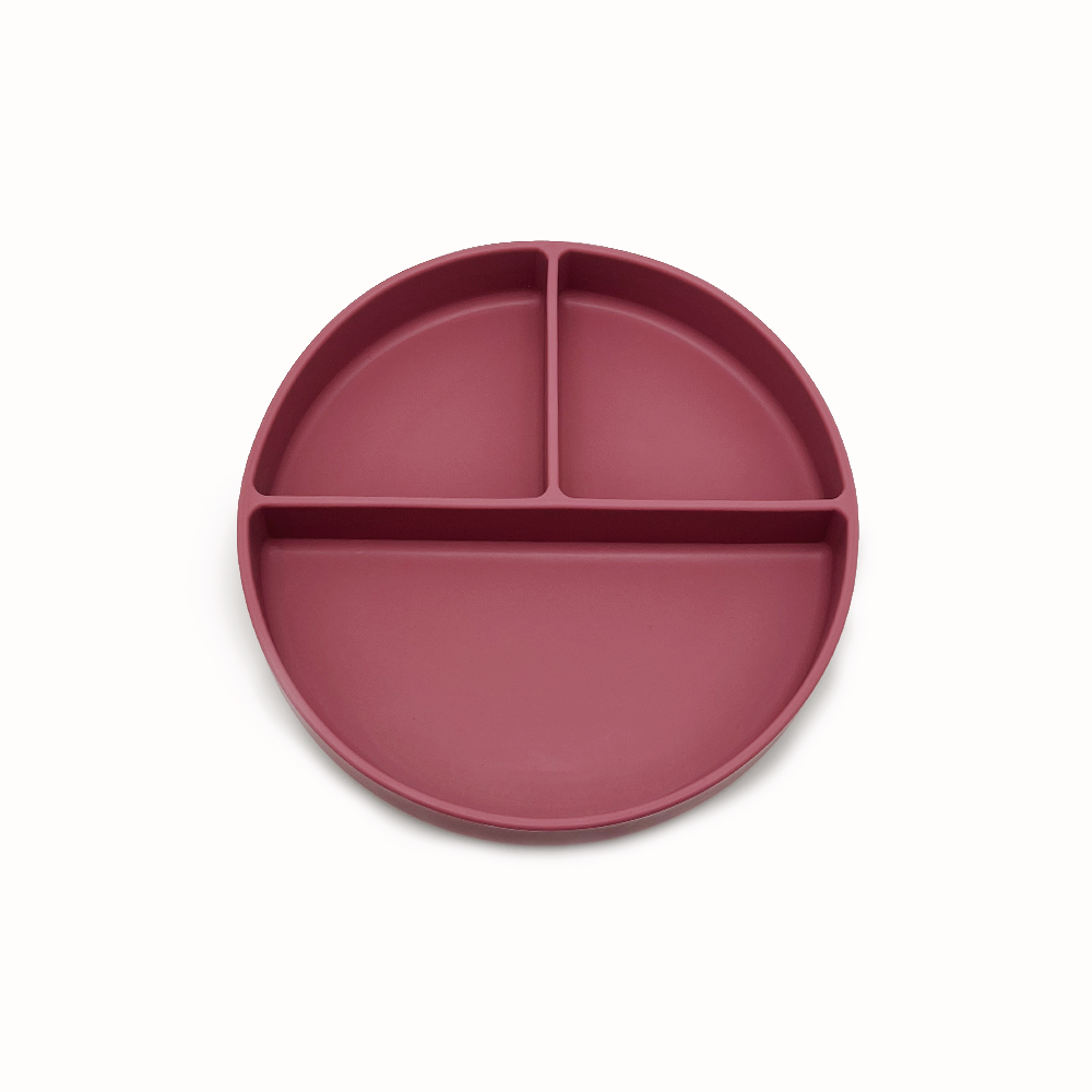 Plato Redondo con 3 Divisiones de Silicona | Blue